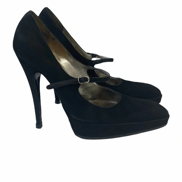 Dolce & Gabbana Suede Platform Mary Jane Heels - Picture 1 of 11